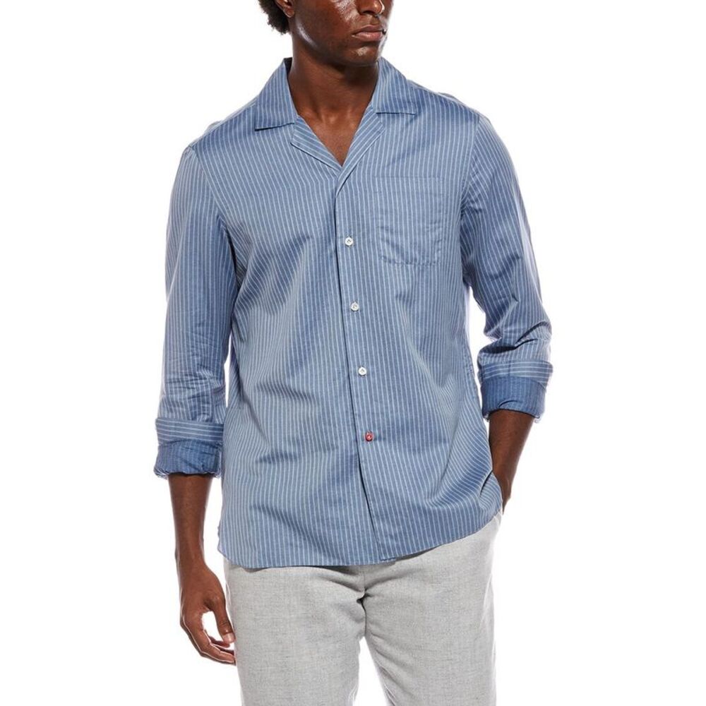 Isaia Mens  Sport Shirt, Blue